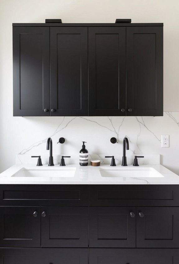 black cabinets anchor vanity