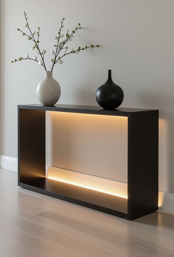 black console lighting accents