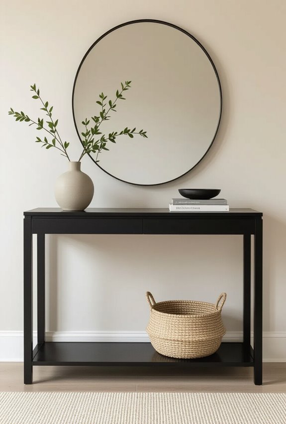 black console maximizes entryway