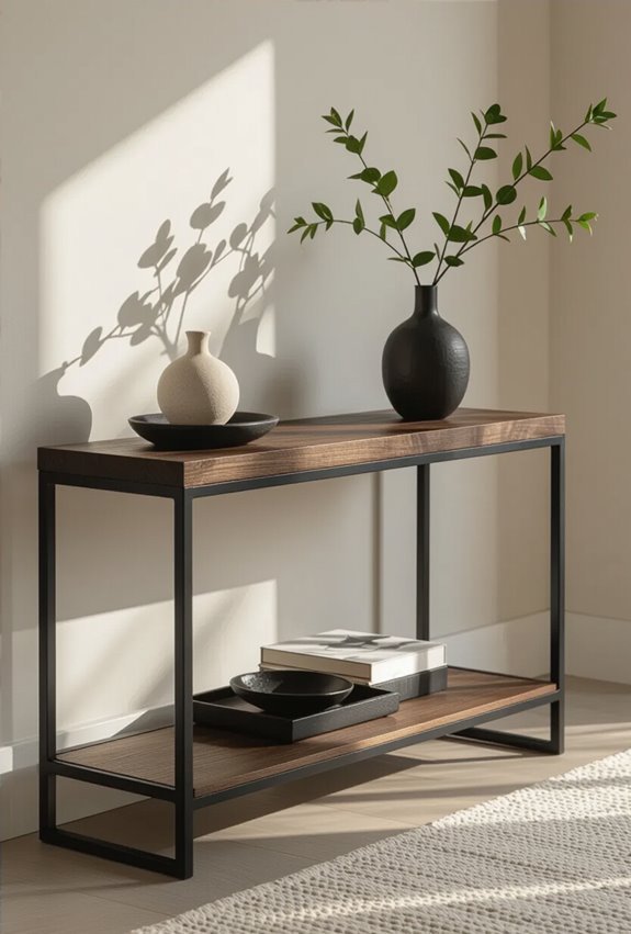 black console mixed materials