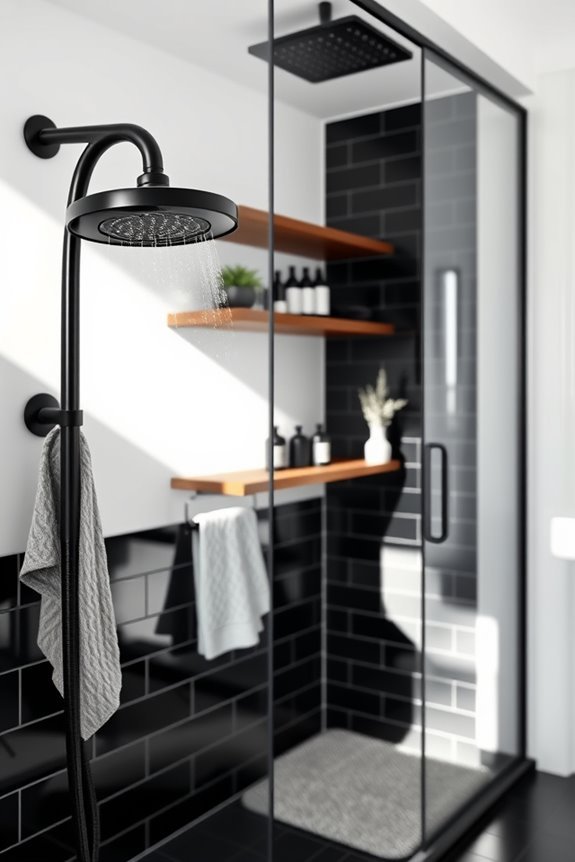 black floating shelves design