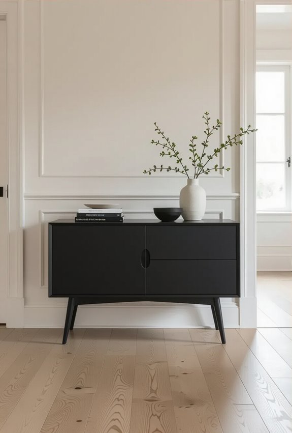 black furniture light surroundings