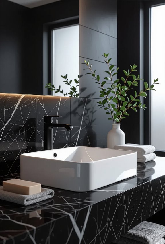 black granite anchors monochrome design