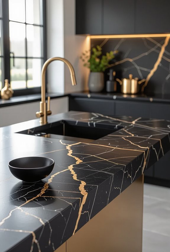 black marble with gold