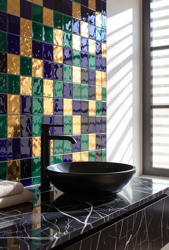 black marble with mosaics