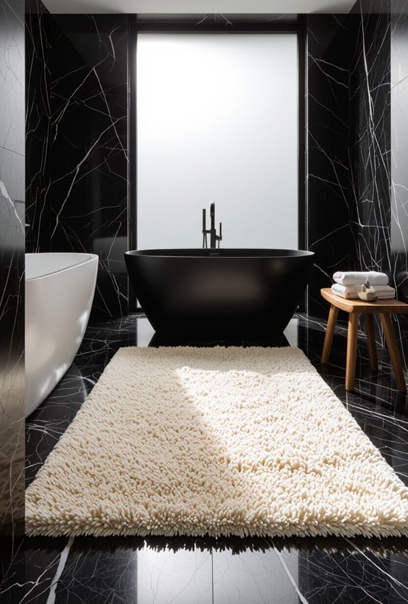 black marble with rugs