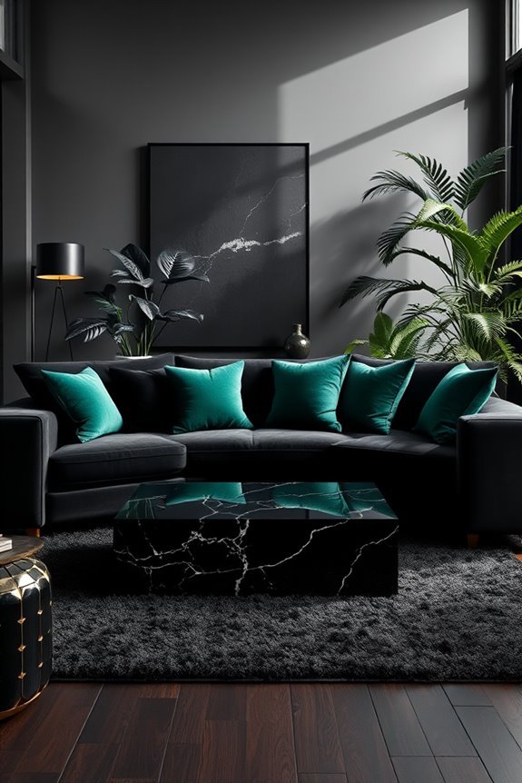 black plants striking contrast