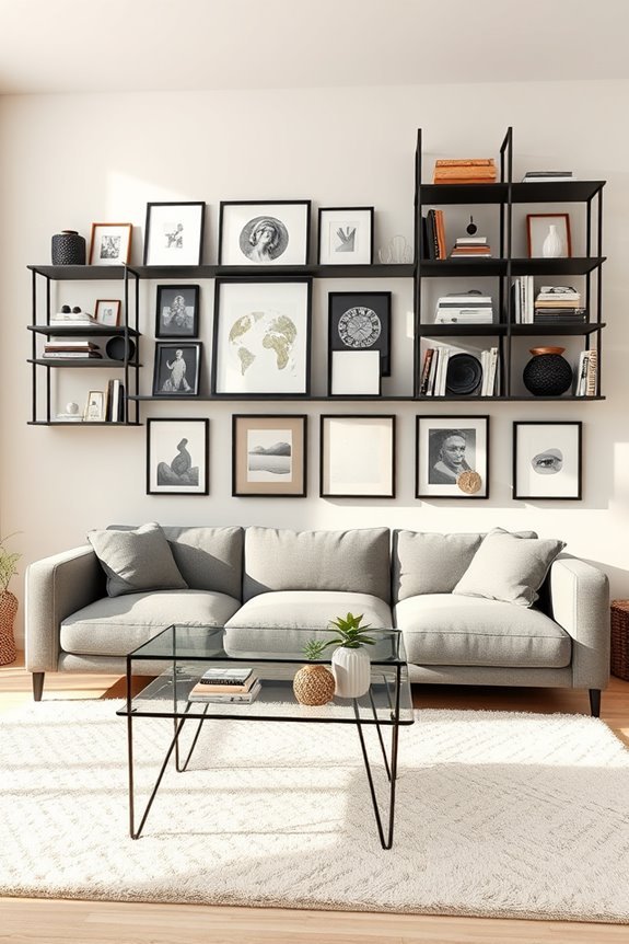 black shelves enhance aesthetics