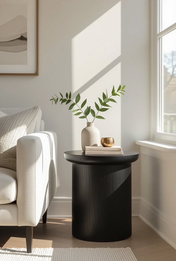 black side tables contrast