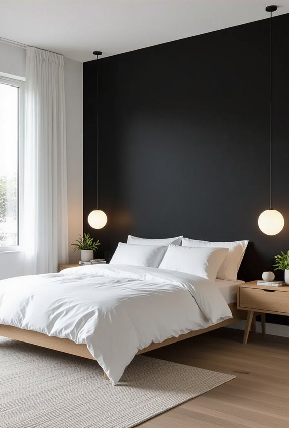 black textured accent wall