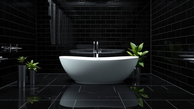 black tile bathroom designs