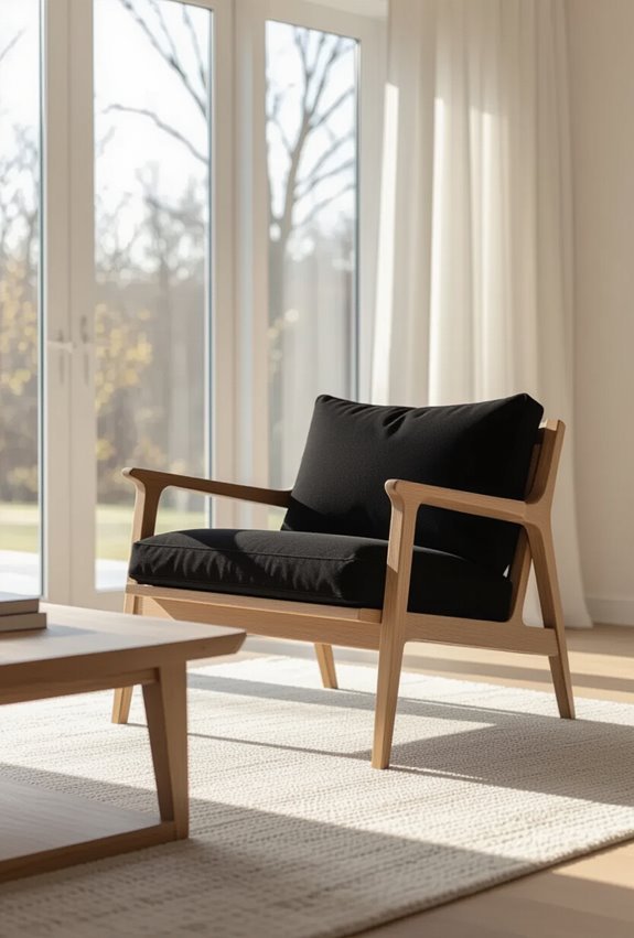 black upholstery oak frames