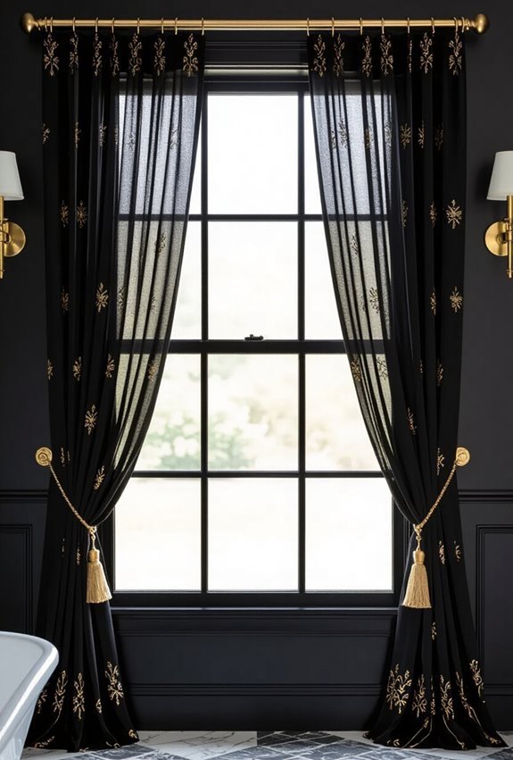 black velvet curtains with gold