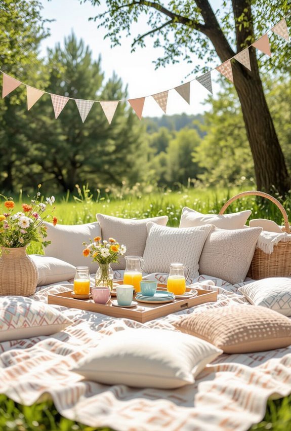 blankets cushions create cozy zones