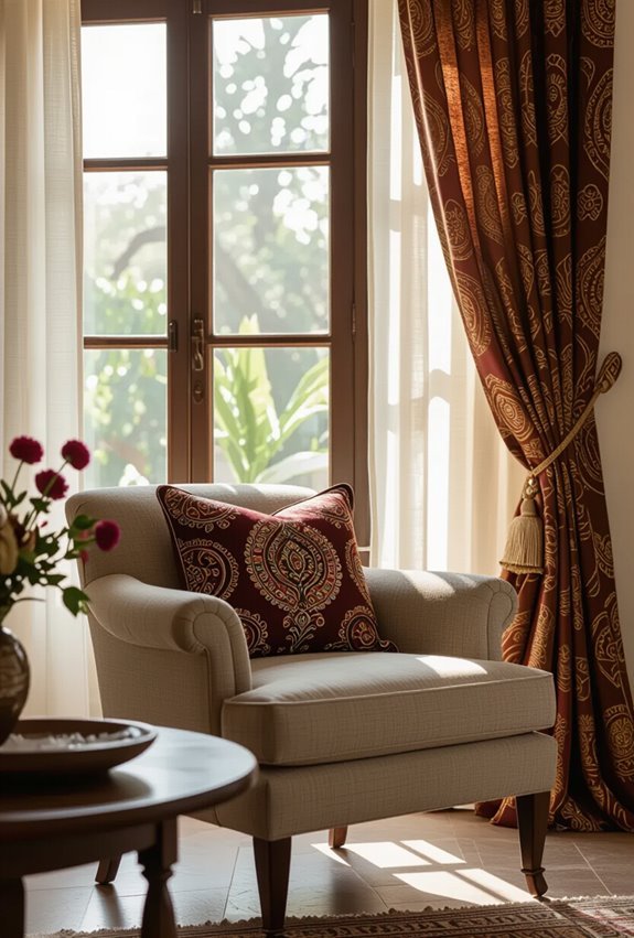 block printed ikat textile pairing