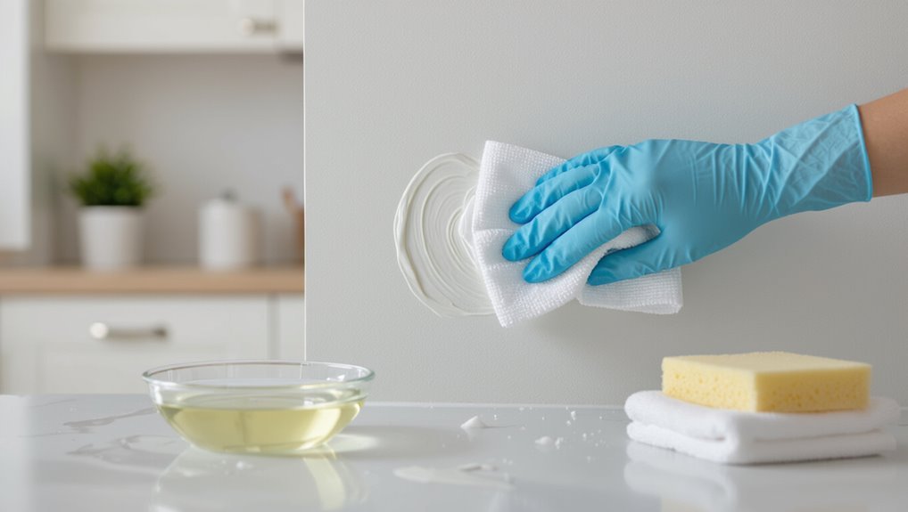 blot dab rinse dry