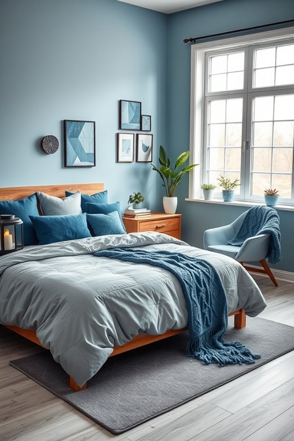 blue and grey decor