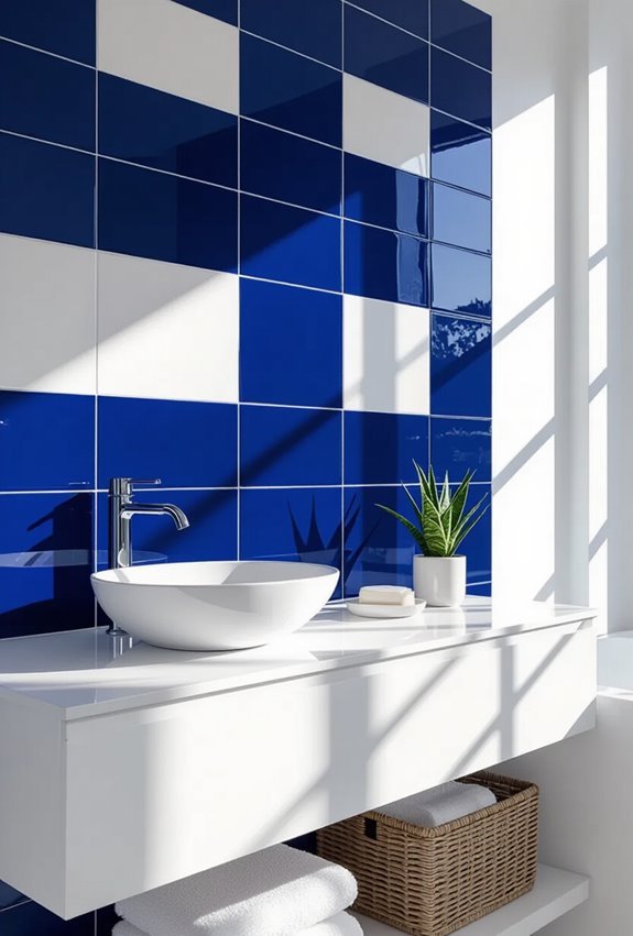 blue and white nautical contrast