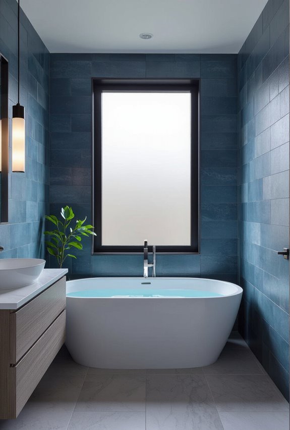 blue grey architectural accenting