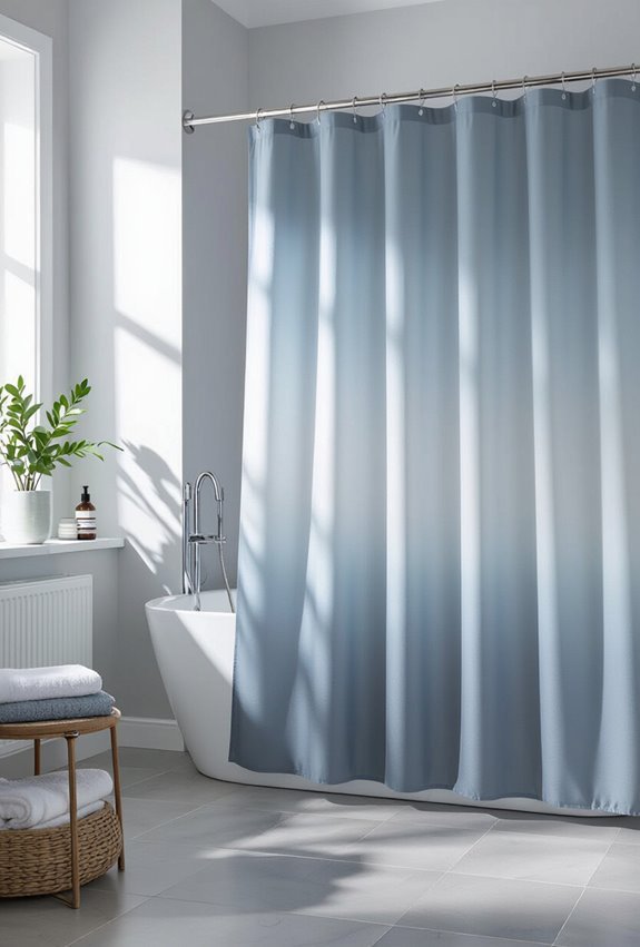 blue grey calming patterned curtains