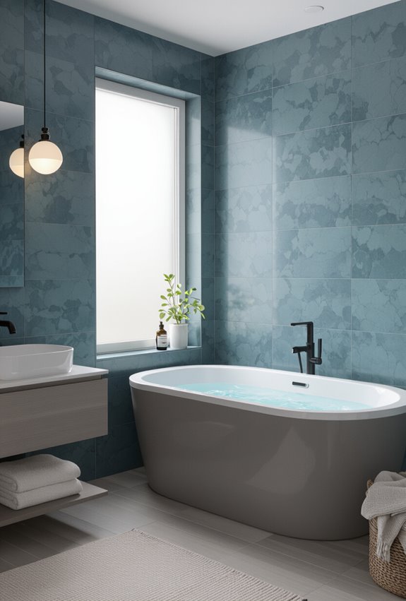blue grey serene textured lighting
