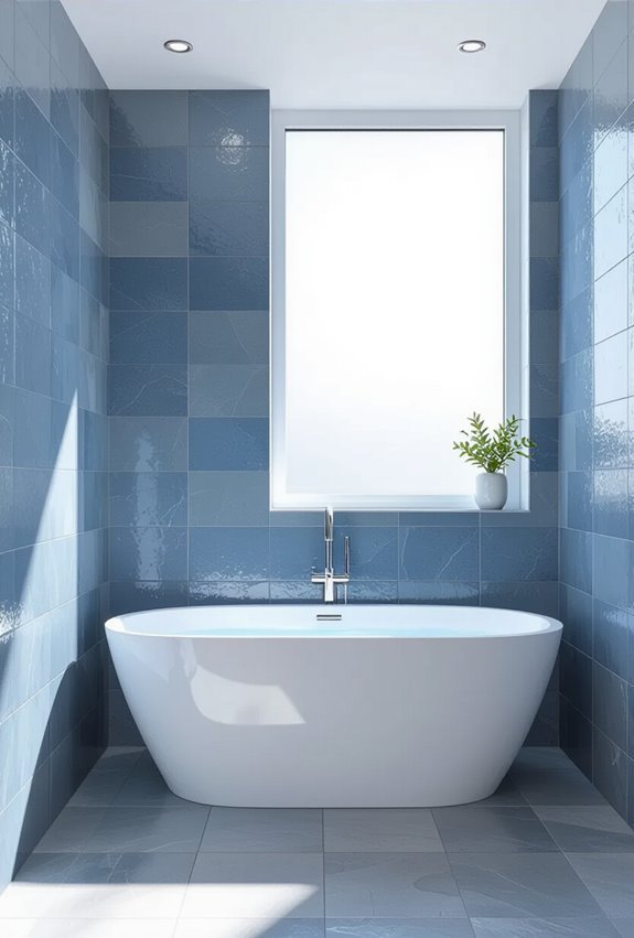 blue grey tiled bathroom anchor