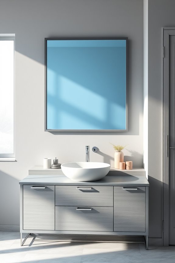 blue mirrors grey frames