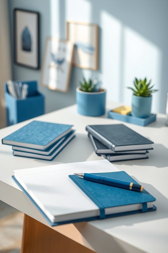 blue notebooks inspire creativity