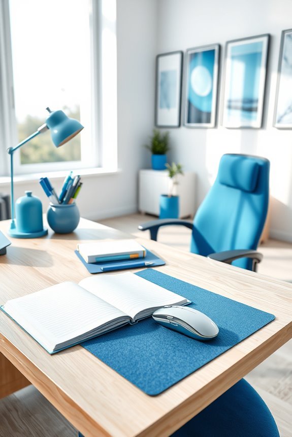 blue office supplies enhance productivity