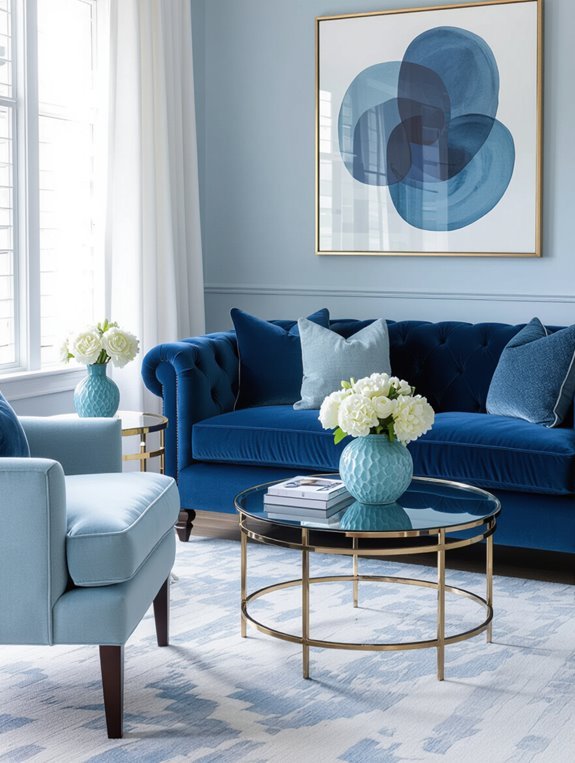 blue shades create tranquility