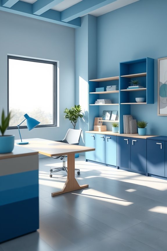 blue storage for organization