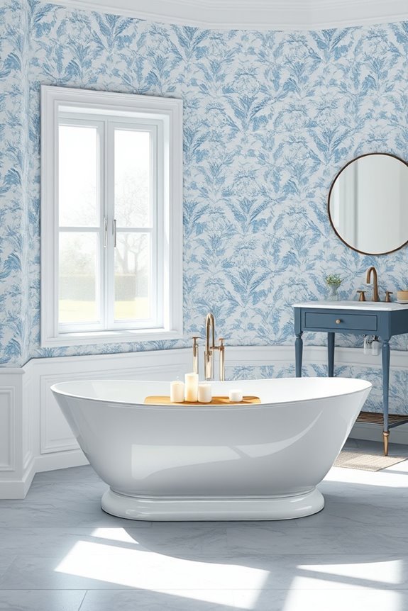 blue tile bathroom accents