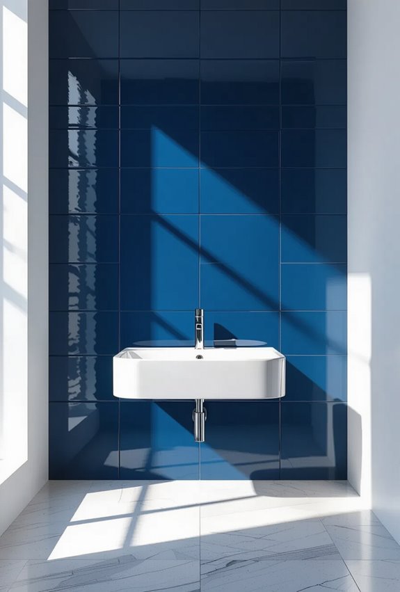 blue vertical tiles serene textures