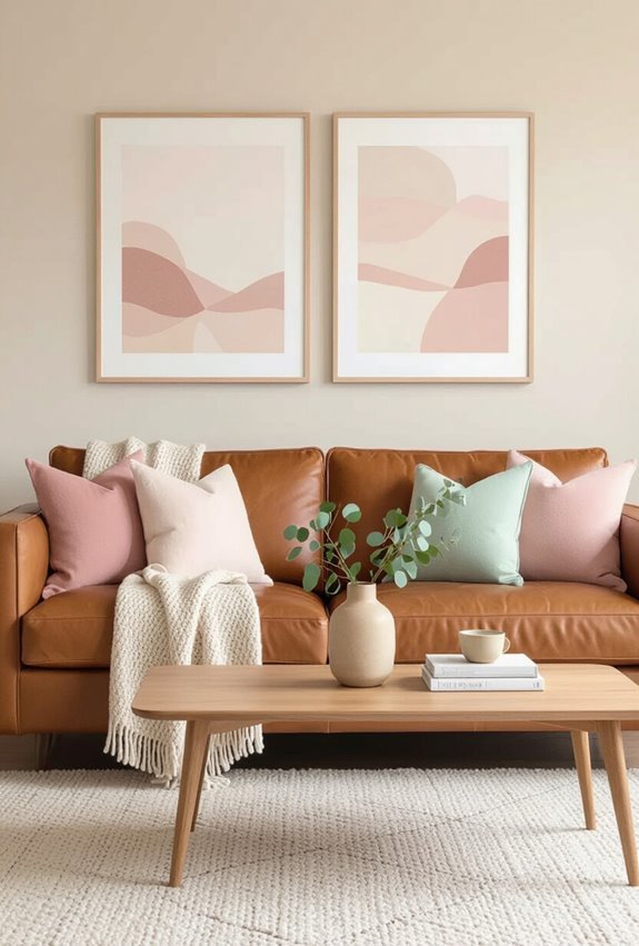 blush and powder blue accents