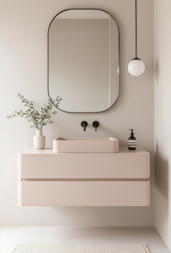 blush concrete industrial warmth