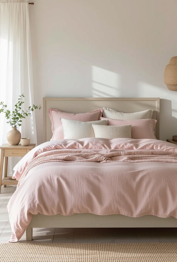 blush linen coastal bedroom