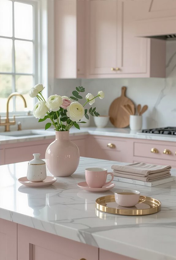 blush marble luxe kitchen