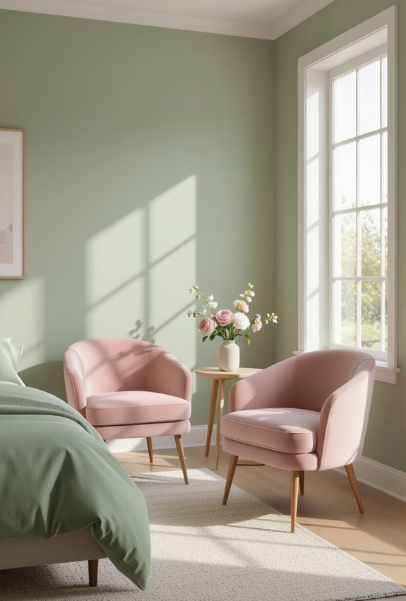 blush velvet chairs contrast