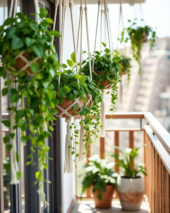 bohemian hanging plant decor