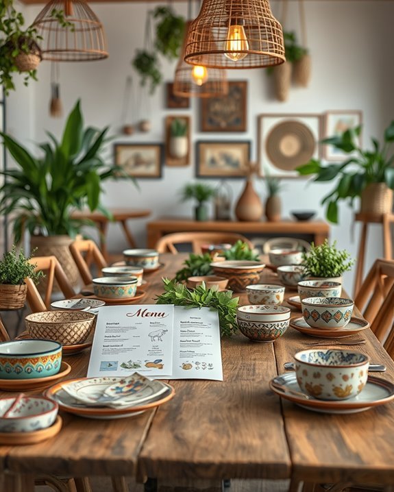 bohemian inspired sustainable dining