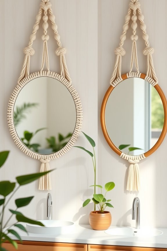 bohemian macrame mirror decor