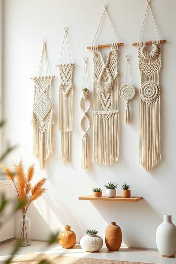 bohemian macrame wall decor