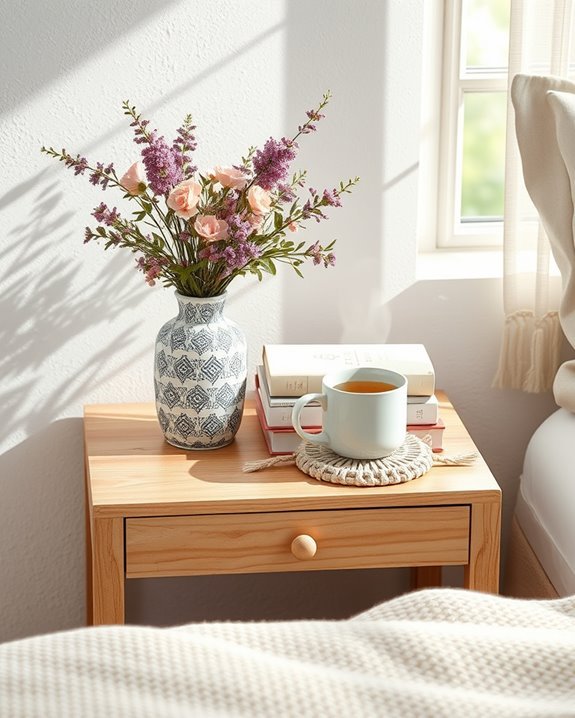 bohemian patterned bedside tables