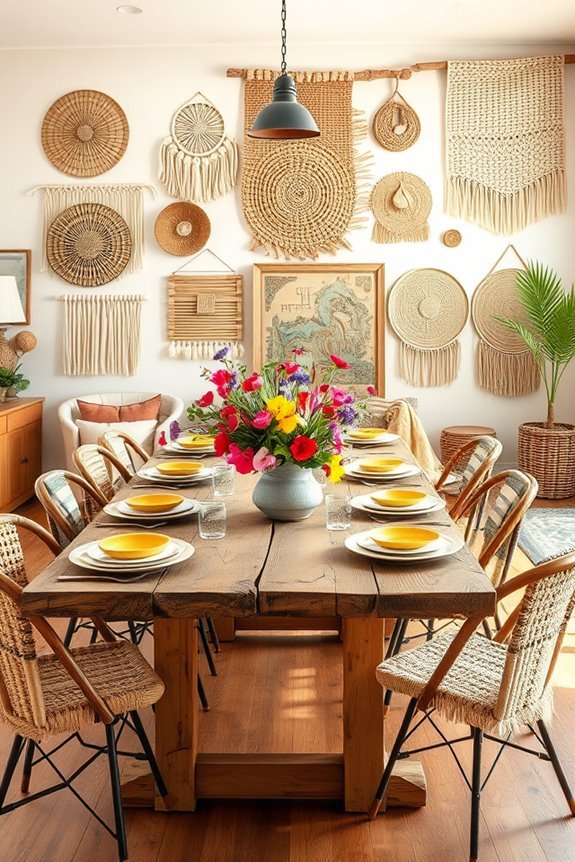 bohemian textured wall decor