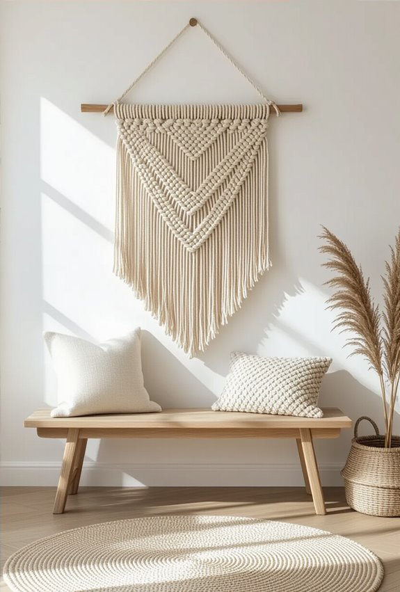 bohemian textured woven wall art
