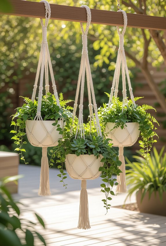 bohemian vertical macram plant display