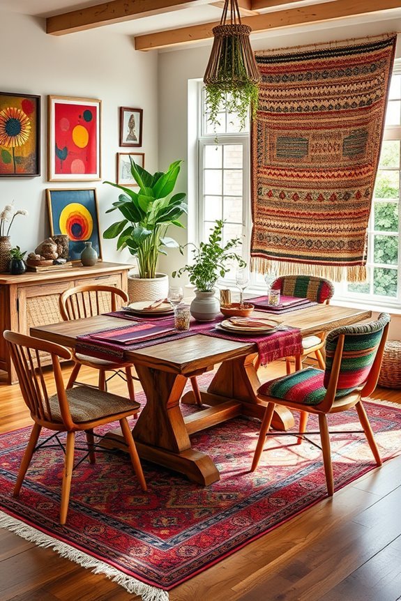 bohemian vibrant textile accents