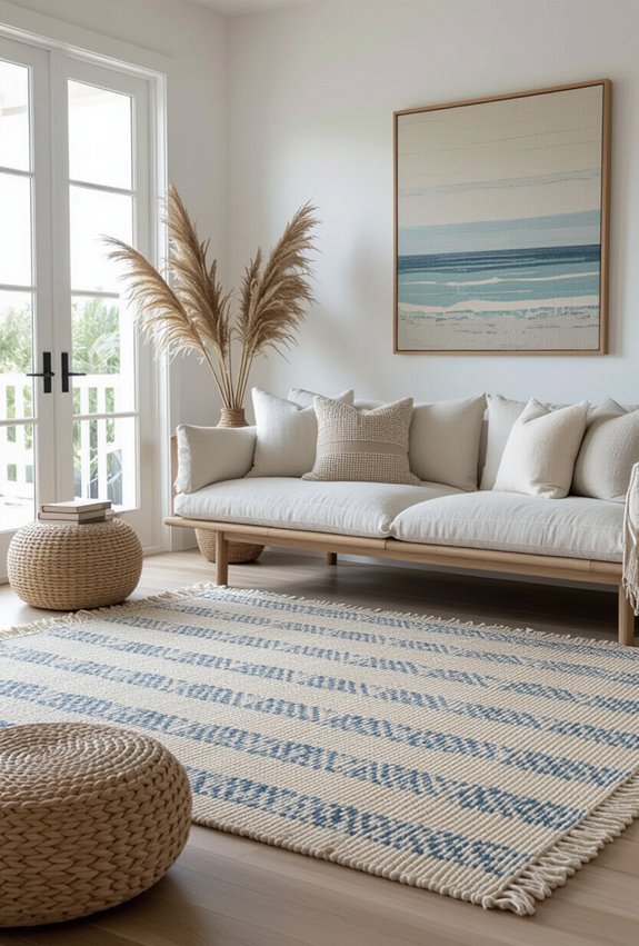 boho coastal layered rugs