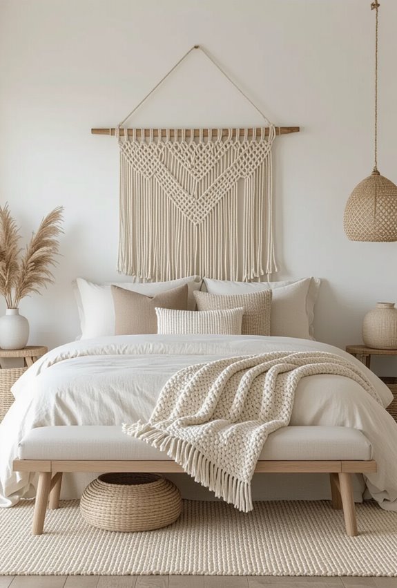 boho coastal macram headboard