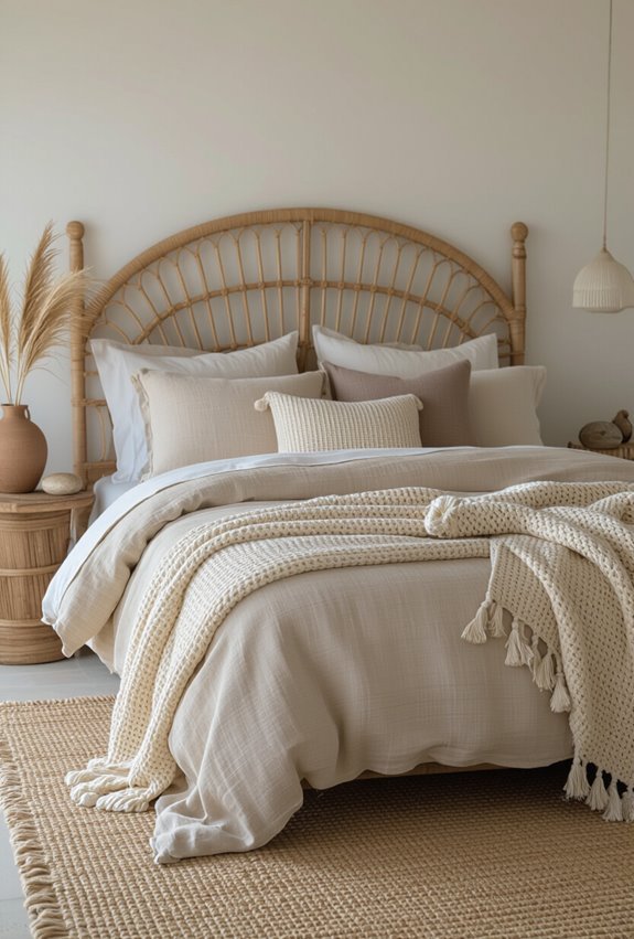 boho coastal textured layered decor